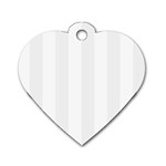 Vertical Stripes - White and White Smoke Dog Tag Heart (Two Sides)