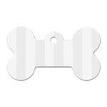 Vertical Stripes - White and White Smoke Dog Tag Bone (Two Sides)