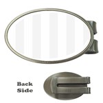 Vertical Stripes - White and White Smoke Money Clip (Oval)