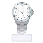 Vertical Stripes - White and White Smoke Nurses Watch