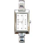 Vertical Stripes - White and White Smoke Rectangle Italian Charm Watch