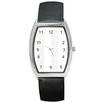 Vertical Stripes - White and White Smoke Barrel Style Metal Watch