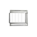 Vertical Stripes - White and White Smoke Italian Charm (9mm)