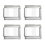 Vertical Stripes - White and White Smoke 9mm Italian Charm (4 pack)