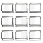 Vertical Stripes - White and White Smoke 9mm Italian Charm (9 pack)