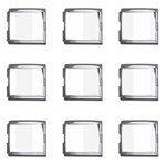 Vertical Stripes - White and White Smoke Mega Link Italian Charm (9 pack)