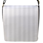 Vertical Stripes - White and White Smoke Flap Closure Messenger Bag (S)