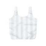 Vertical Stripes - White and White Smoke Full Print Recycle Bag (S)