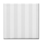 Vertical Stripes - White and White Smoke Tile Coaster