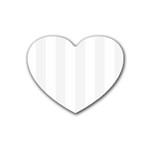 Vertical Stripes - White and White Smoke Rubber Coaster (Heart)