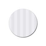 Vertical Stripes - White and White Smoke Rubber Round Coaster (4 pack)