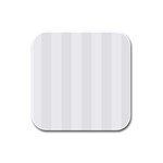 Vertical Stripes - White and White Smoke Rubber Square Coaster (4 pack)