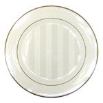 Vertical Stripes - White and White Smoke Porcelain Plate
