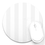 Vertical Stripes - White and White Smoke Round Mousepad