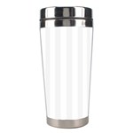 Vertical Stripes - White and White Smoke Stainless Steel Travel Tumbler