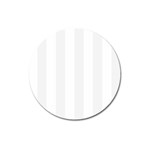 Vertical Stripes - White and White Smoke Magnet 3  (Round)