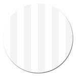 Vertical Stripes - White and White Smoke Magnet 5  (Round)