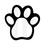 Vertical Stripes - White and White Smoke Magnet (Paw Print)