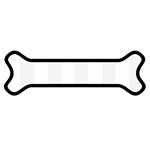 Vertical Stripes - White and White Smoke Magnet (Dog Bone)
