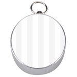 Vertical Stripes - White and White Smoke Silver Compass