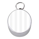 Vertical Stripes - White and White Smoke Silver Compass (Mini)
