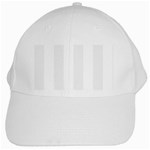 Vertical Stripes - White and White Smoke White Cap