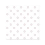 Polka Dots - Pastel Pink on White Small Satin Scarf  (Square)