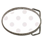 Polka Dots - Pastel Pink on White Belt Buckle