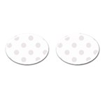 Polka Dots - Pastel Pink on White Cufflinks (Oval)