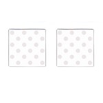 Polka Dots - Pastel Pink on White Cufflinks (Square)