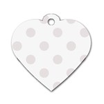Polka Dots - Pastel Pink on White Dog Tag Heart (One Side)