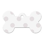 Polka Dots - Pastel Pink on White Dog Tag Bone (One Side)