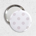 Polka Dots - Pastel Pink on White 2.25  Handbag Mirror