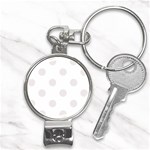 Polka Dots - Pastel Pink on White Nail Clippers Key Chain