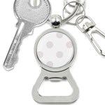 Polka Dots - Pastel Pink on White Bottle Opener Key Chain