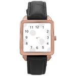 Polka Dots - Pastel Pink on White Rose Gold Leather Watch