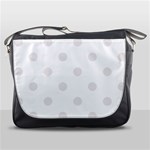 Polka Dots - Pastel Pink on White Messenger Bag