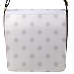 Polka Dots - Pastel Pink on White Flap Closure Messenger Bag (S)