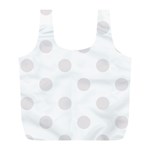 Polka Dots - Pastel Pink on White Full Print Recycle Bag (L)
