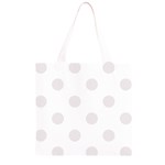 Polka Dots - Pastel Pink on White Grocery Light Tote Bag