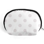 Polka Dots - Pastel Pink on White Accessory Pouch (Medium)