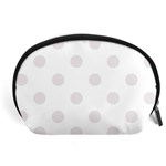 Polka Dots - Pastel Pink on White Accessory Pouch (Large)