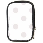 Polka Dots - Pastel Pink on White Compact Camera Leather Case