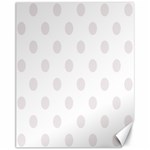 Polka Dots - Pastel Pink on White Canvas 11  x 14 