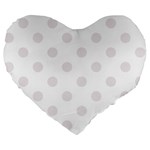 Polka Dots - Pastel Pink on White Large 19  Premium Heart Shape Cushion