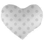 Polka Dots - Pastel Pink on White Large 19  Premium Flano Heart Shape Cushion