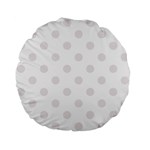 Polka Dots - Pastel Pink on White Standard 15  Premium Flano Round Cushion