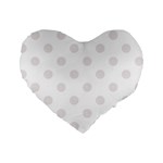 Polka Dots - Pastel Pink on White Standard 16  Premium Heart Shape Cushion