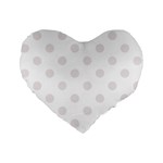 Polka Dots - Pastel Pink on White Standard 16  Premium Flano Heart Shape Cushion