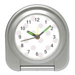 Polka Dots - Pastel Pink on White Desk Alarm Clock